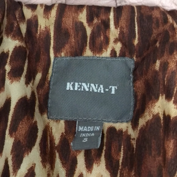 Kenna T Nude/Blush Lambskin Moto Jacket Small EUC - Picture 3 of 7